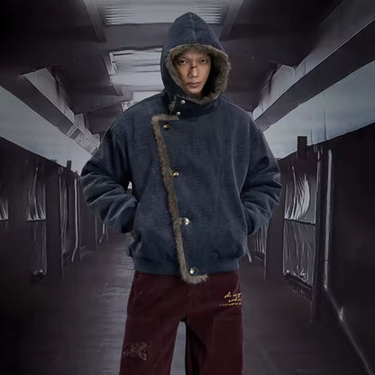 Solid Color Hooded Padded Coat