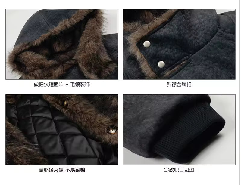 Solid Color Hooded Padded Coat