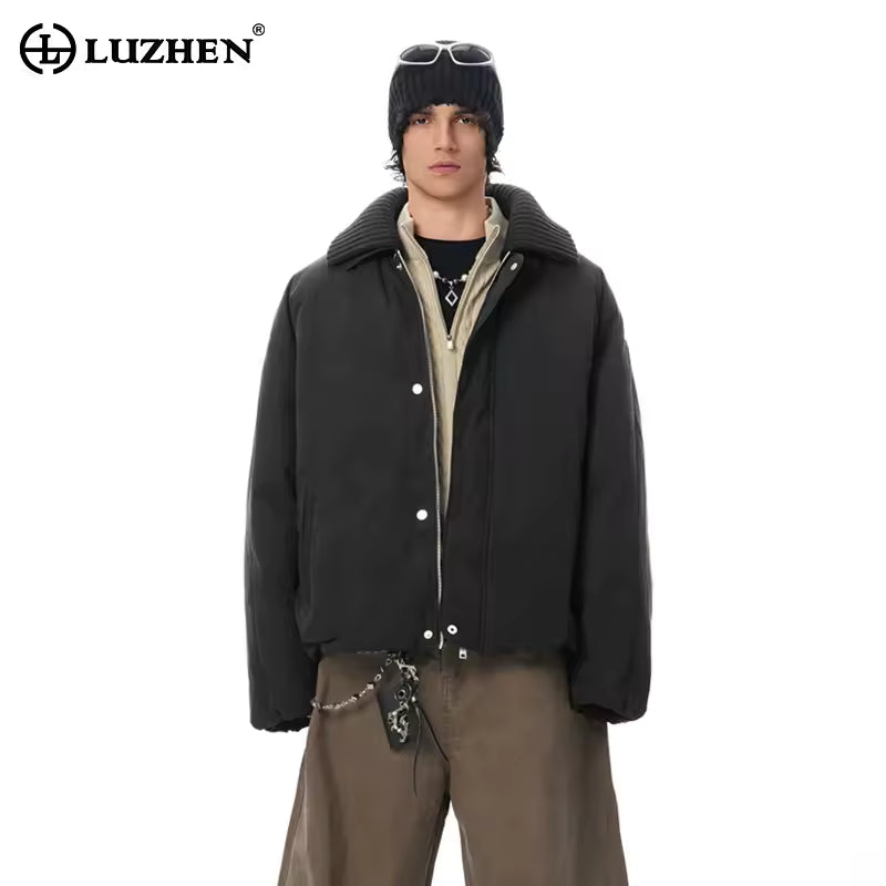 Handsome Loose Solid Color Casual Down Jackets