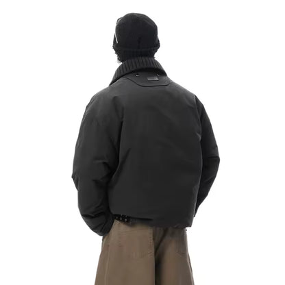 Handsome Loose Solid Color Casual Down Jackets