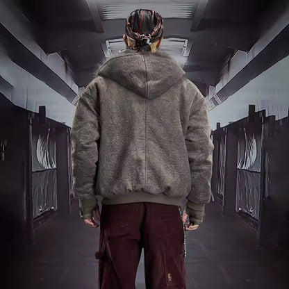 Solid Color Hooded Padded Coat